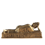 Pure Brass Resting Buddha Statue | 12" Width | Traditional Indian Artistry | Meditation Decor | Premium Collection | Sacred Art | Jaipurio